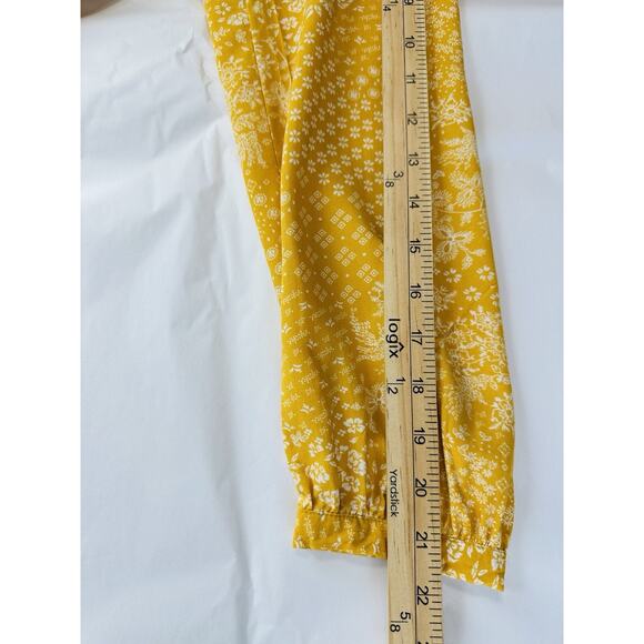 Old Navy Women's Yellow Floral Print Long Sleeve Tunic Dress Sz M Baby Doll - Picture 11 of 12
